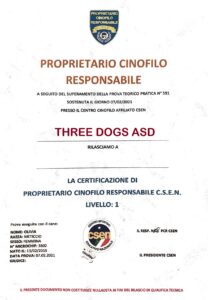 Certificazione PCR (Proprietario Cinofilo Responsabile)