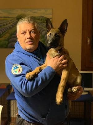 Eugenio Bove formatore CSEN con il suo cane